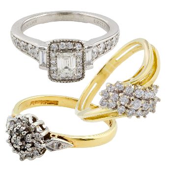 Diamond cluster rings